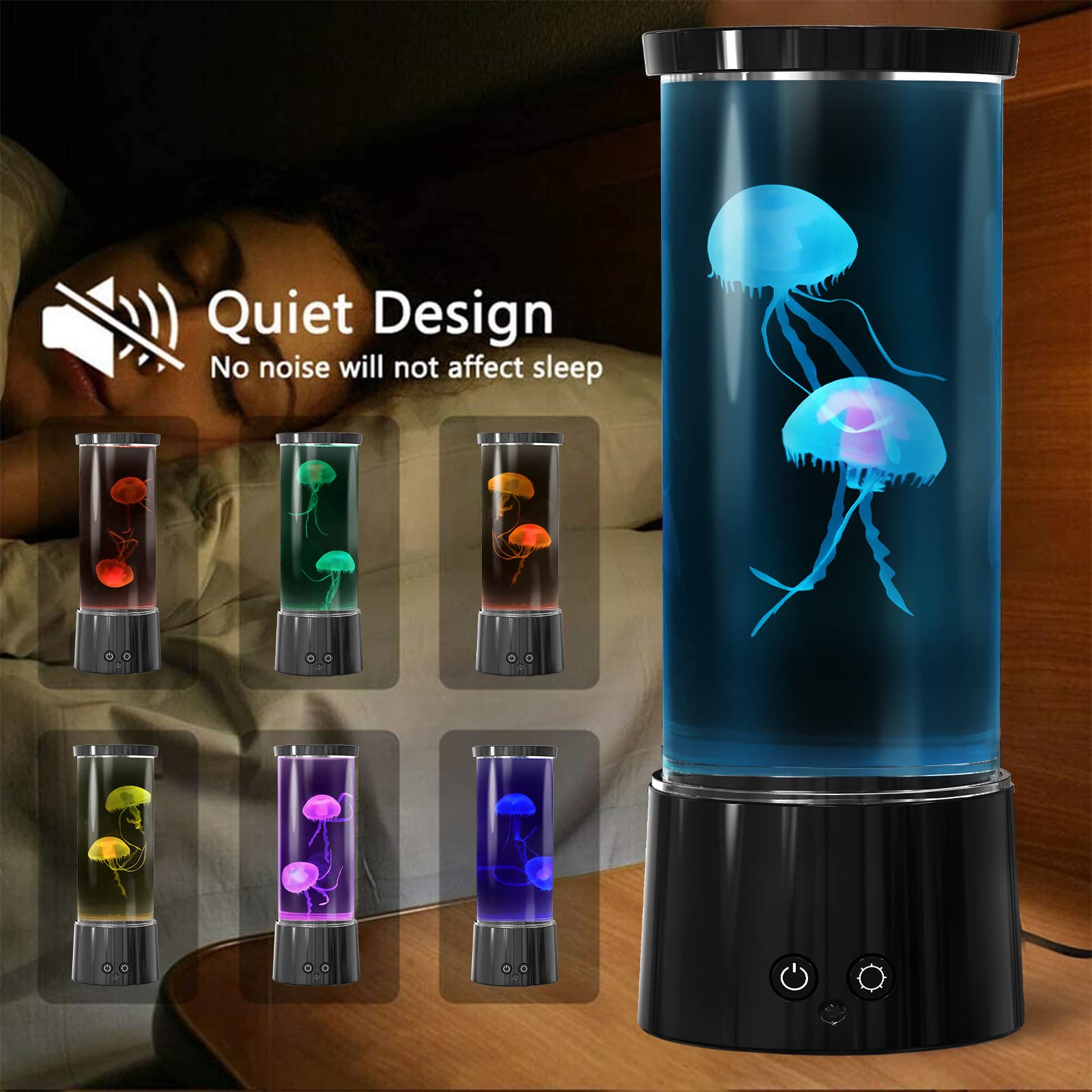 Lámpara de medusa, lámpara LED de mesa con control remoto, 17 colores cambiantes, luz nocturna de acuario regulable para decoración del hogar y regalos de cumpleaños de Navidad 4
