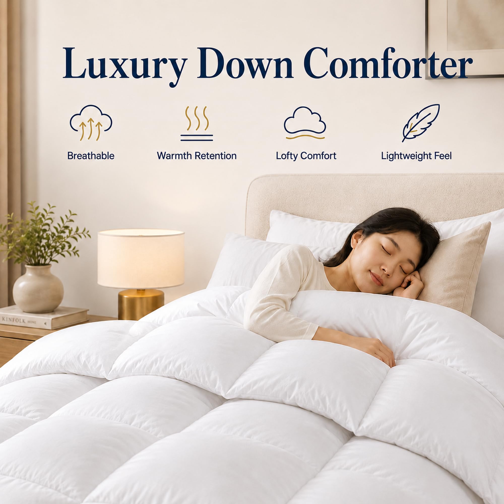 Relleno Nórdico de Fibra para Cama, Edredón Suave y Transpirable