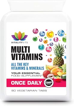 Multivitamins and Minerals – Vegan Tablets - Health and Wellbeing for Men/Women – GMP Quality (90s)