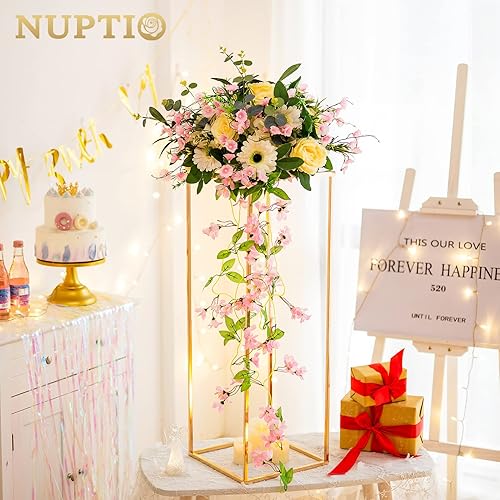 Miniatura 3 de Nuptio Jarrón negro para centros de mesa de boda, 10 jarrones de 31.5 pulgadas de alto para centros de mesa de boda, jarrones negros para flores,