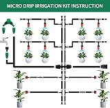 XINGGANG Garden Irrigation System, 340Pcs Adjustable Drip Irrigation Kit, 70m Polyvinyl Chloride Pipe, Automatic Watering for Landscape, Flower Bed and Patio Plants - 4