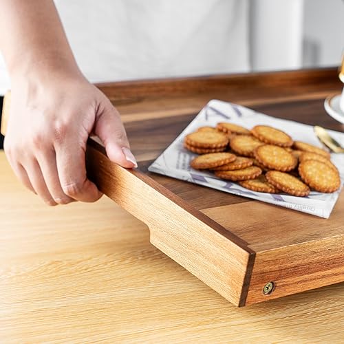 Miniatura 6 de BF BILL.F SINCE 1983 Bandeja de madera de acacia con patas plegables, bandeja de desayuno para sofá, cama, comer, trabajar, se utiliza como