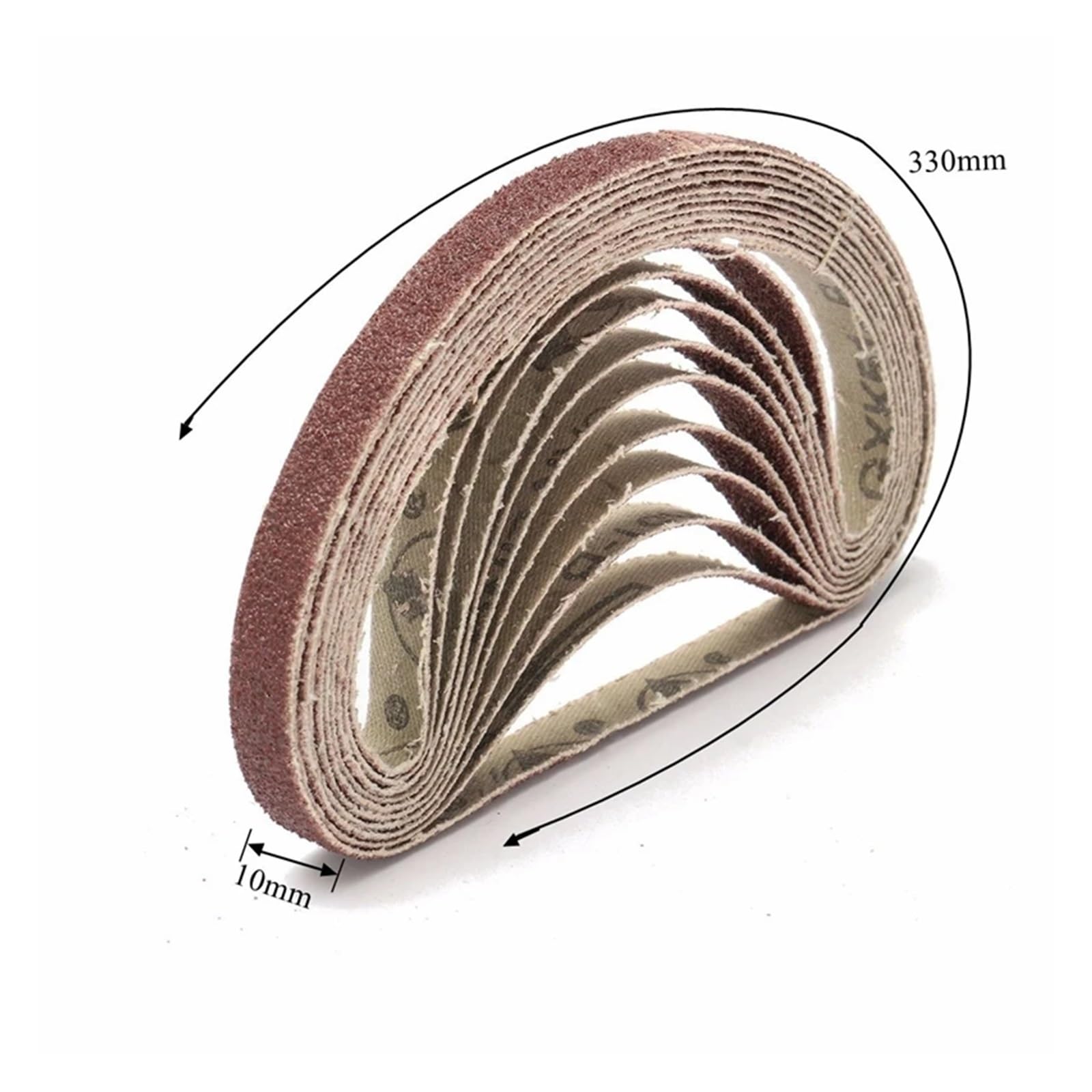 50 PZ 40/60/80/100/120 Nastri abrasivi a Grana Rettifica di Metalli Fasce in Alluminio Lucidatore Levigatrice a ossido 10 X 330 mm