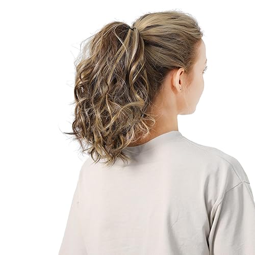 Cola de caballo rizada sintética de 12 pulgadas, extensiones de cola de caballo gruesas onduladas, piezas de cabello con clip de cola de caballo