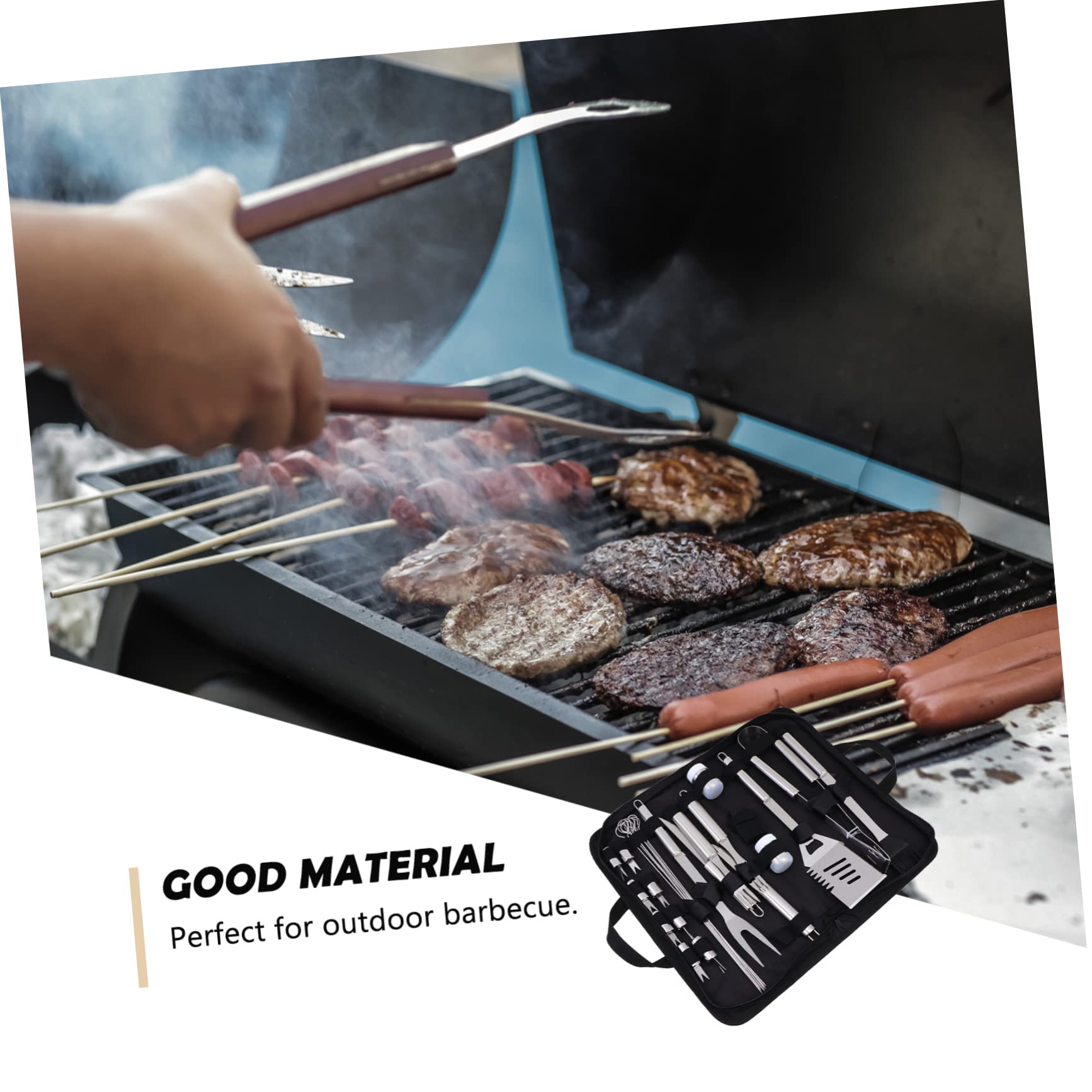 Didiseaon Strumenti Barbecue in Acciaio Inox Accessori Grigliata Esterna Utensili Barbecue Portatili Per Picnic Campeggio