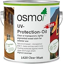Osmo UV Protection Oil Extra for Exterior Wood, Clear Matt 1420 for Vertical Structures (Clear Matt, 2.5L)