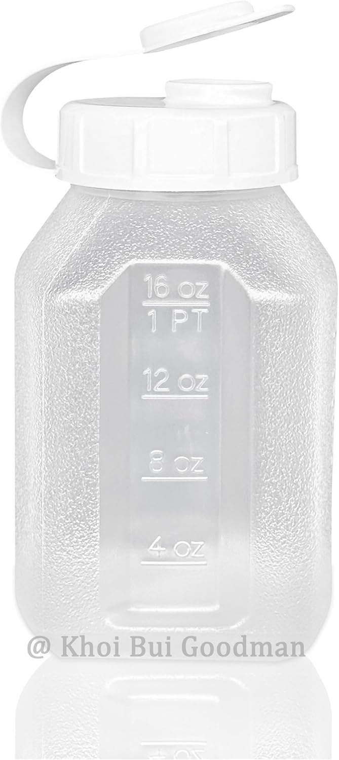 16 fl. oz Water Bottle Refrigerator Shaker, Pitcher, Engraved Measurements, Mixer Bottle, Leak Resistance, Dishwasher Safe, BPA Free, with Easy-Pour Spout