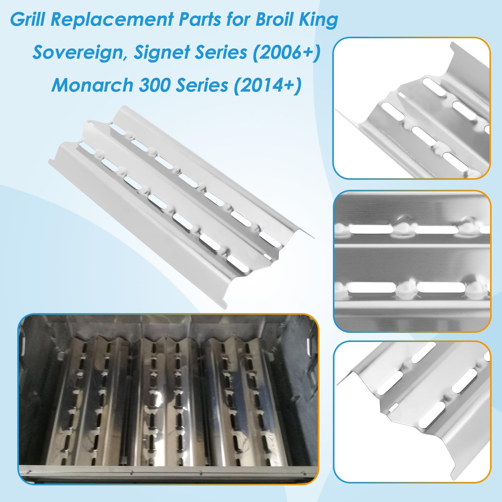 Piastra riscaldante da 13 3/4" Flav-R-Wave per Broil King Grill Parti di Ricambio 9865-54 9468-54 9468-84 Signet 320, Sovereign, Monarch 300, Parti per Barbecue per Broil-Mate, Sterling e