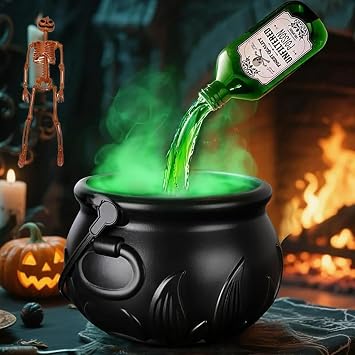 Halloween Decorations Indoor,DIY Floating Potion Cauldron Halloween Decor with Magic Floating Potion Bottles and Diffuser Witches Bowl Party Decoration for Spooky Vintage HomeTable