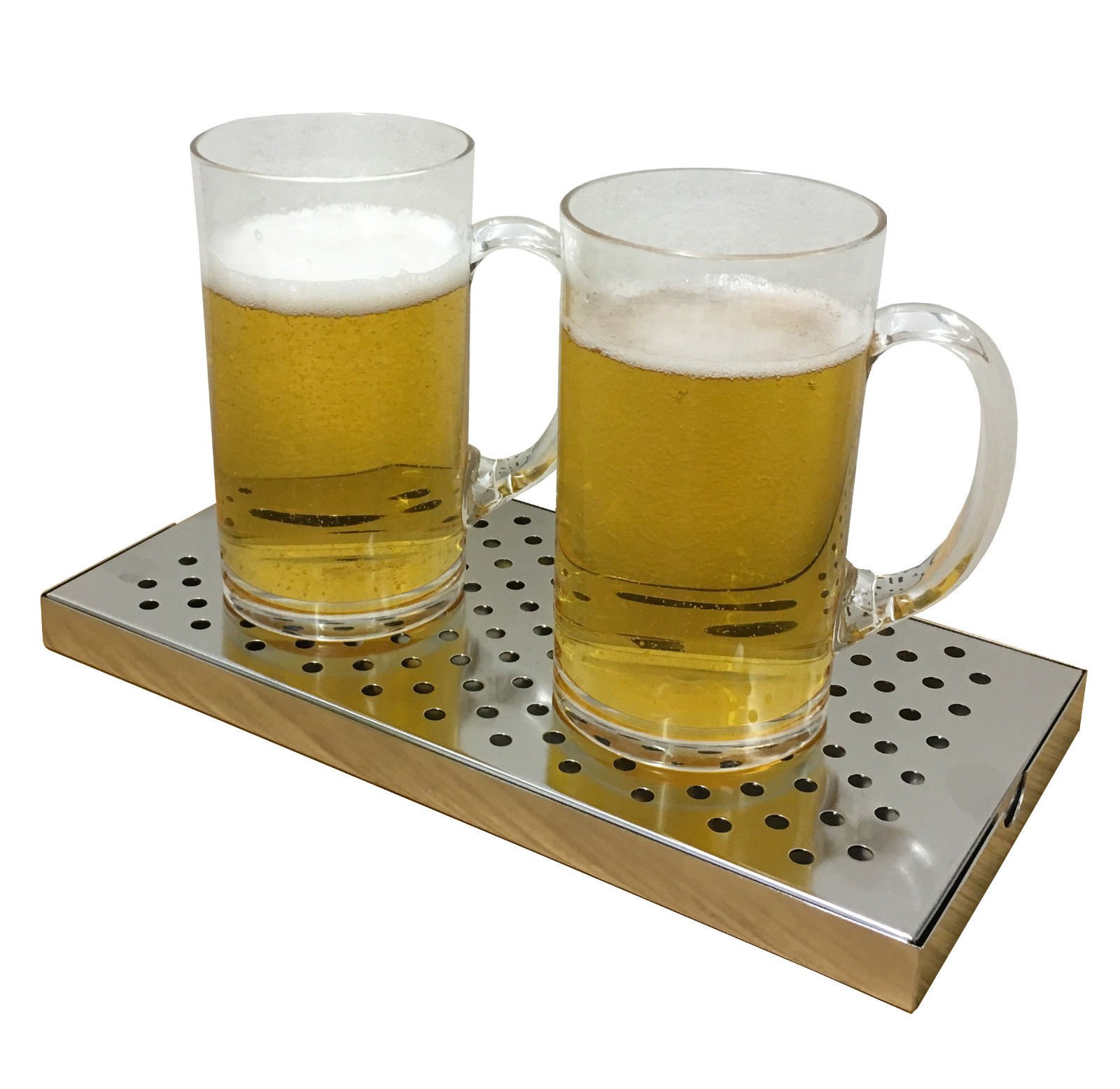Rectangle Stainless Steel Beer Drip Tray, Heavy Duty Bar Drainer for Draft Systems, Home Bars & Countertops, Rust-Resistant 30x16cm Set of 2
