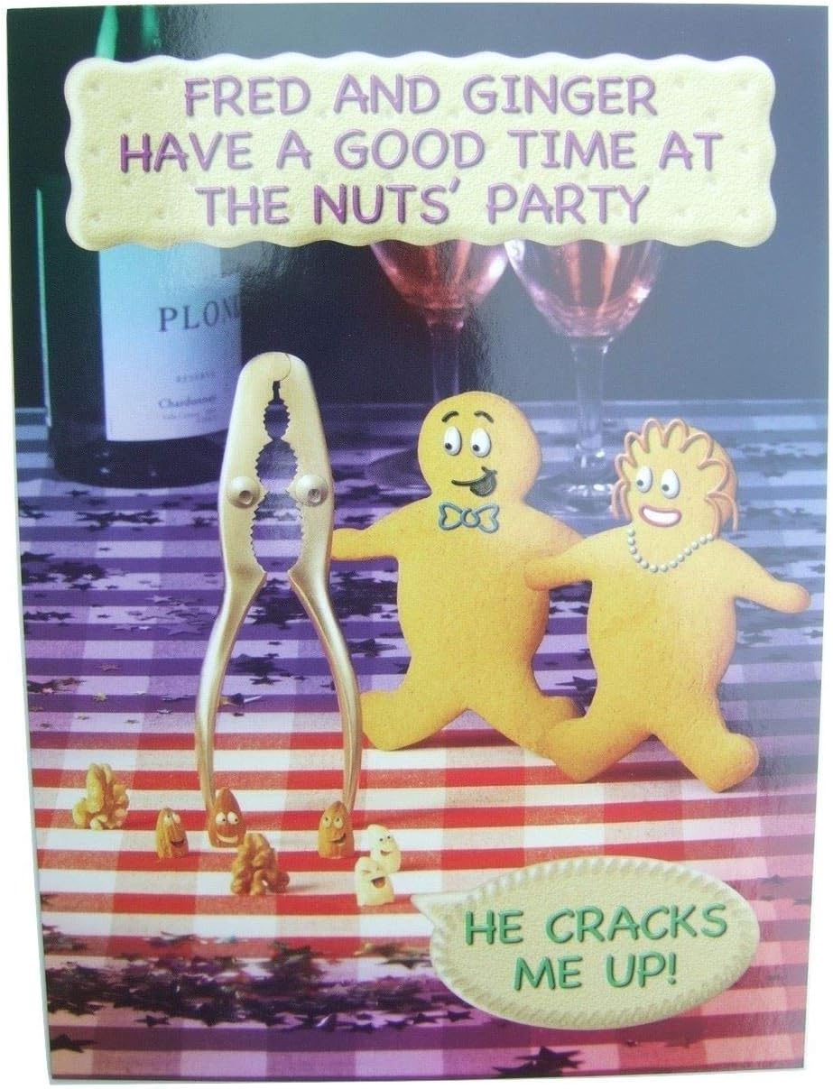 Fred & Ginger Nuts 'Cracks me up' Joke Blank Card by Paperhouse