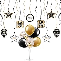 Vista 70 de Juego de decoraciones para fiesta de cumpleaños número 16, serpentinas moradas con soporte de globo de mesa morado, decoraciones de fiesta