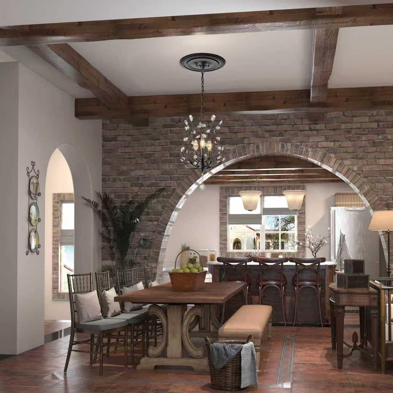 ELFHYT Matte Black PU Ceiling Medallions — Amazon image 8