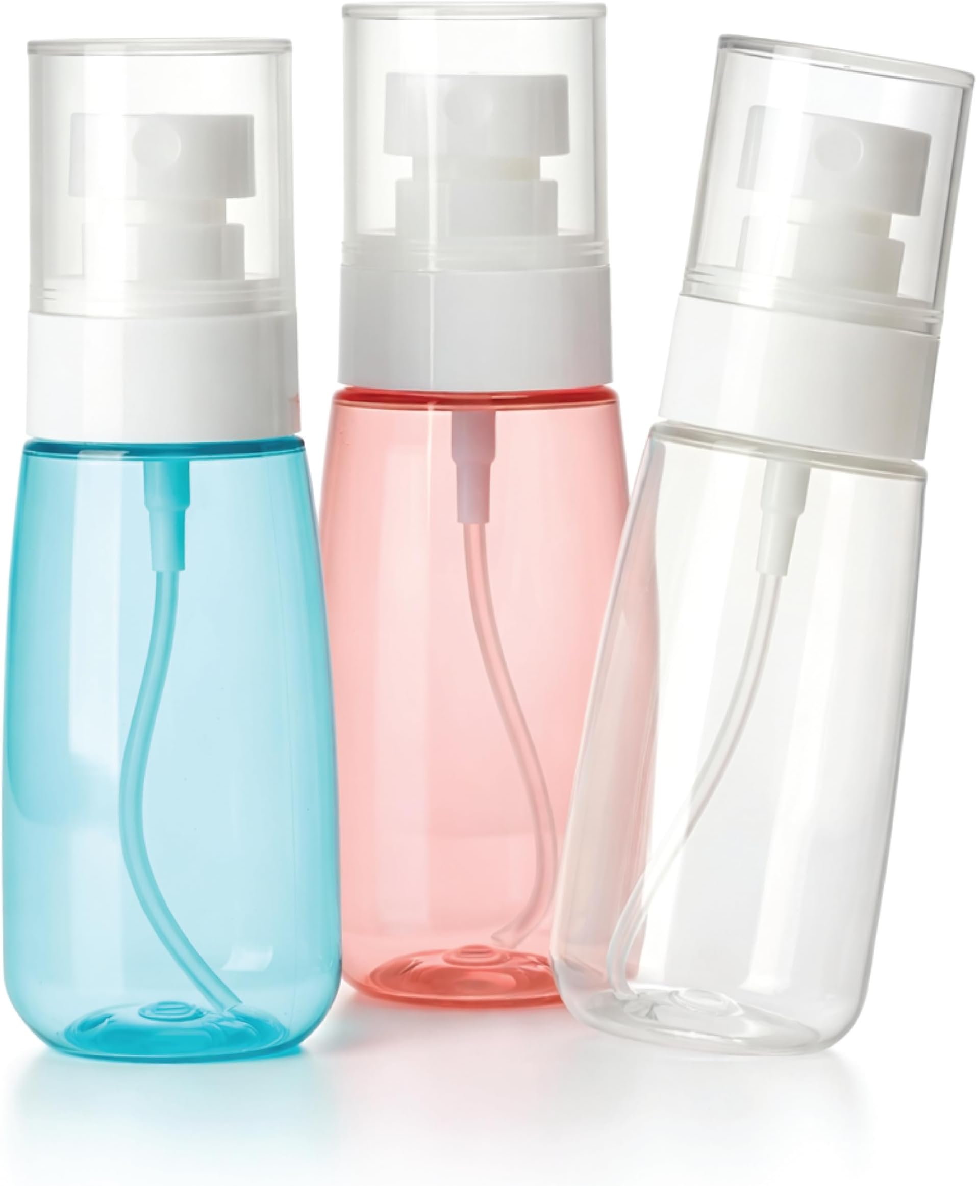Red Dot Gift 3-Piece Travel Spray Bottle Set - 100ml Leak-Proof Fine Mist Atomizer, Refillable Portable Containers for Skincare, Perfume, Alcohol & Cleaning - PET Material (3 Color Mixed)