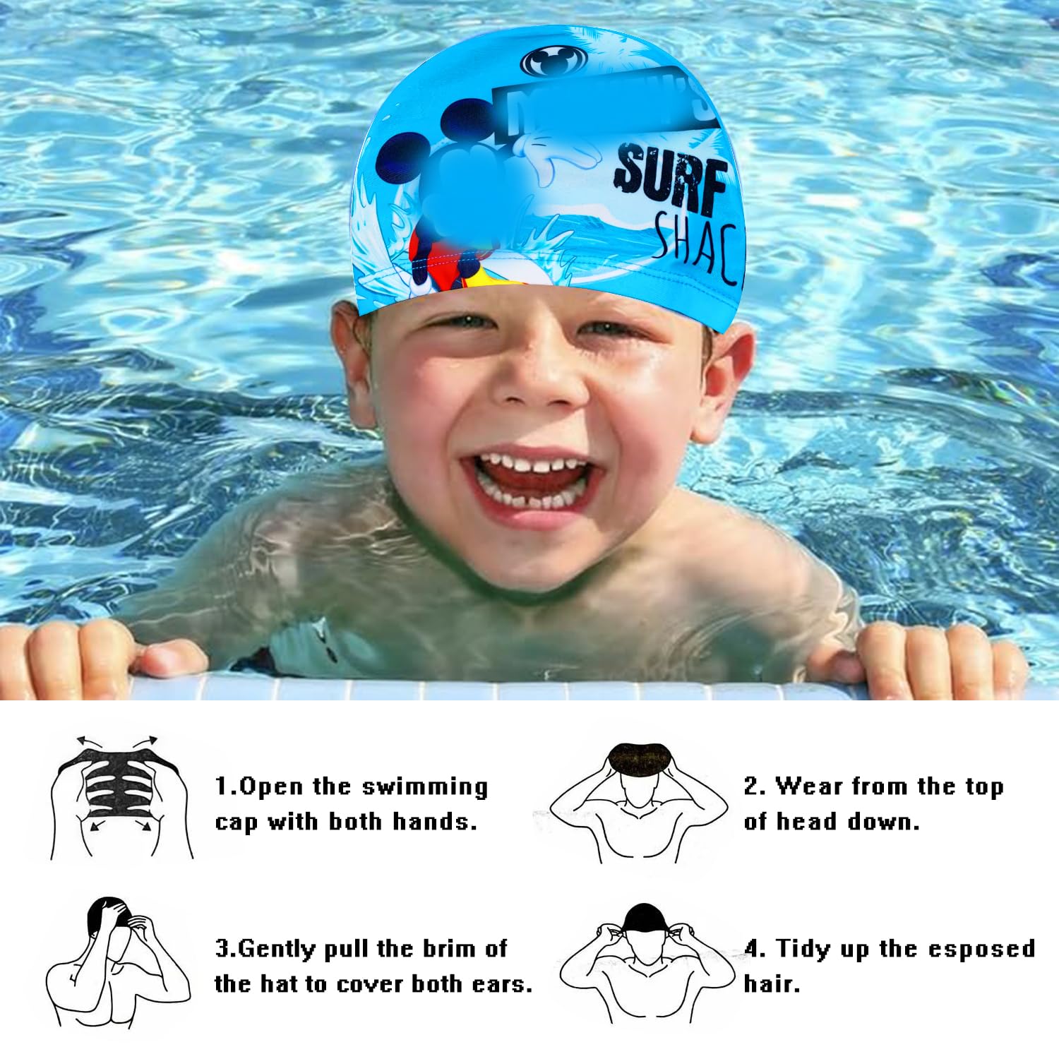 Paciffico Bonnet De Bain Imperméable En Polyuréthane Pour Enfants De 6