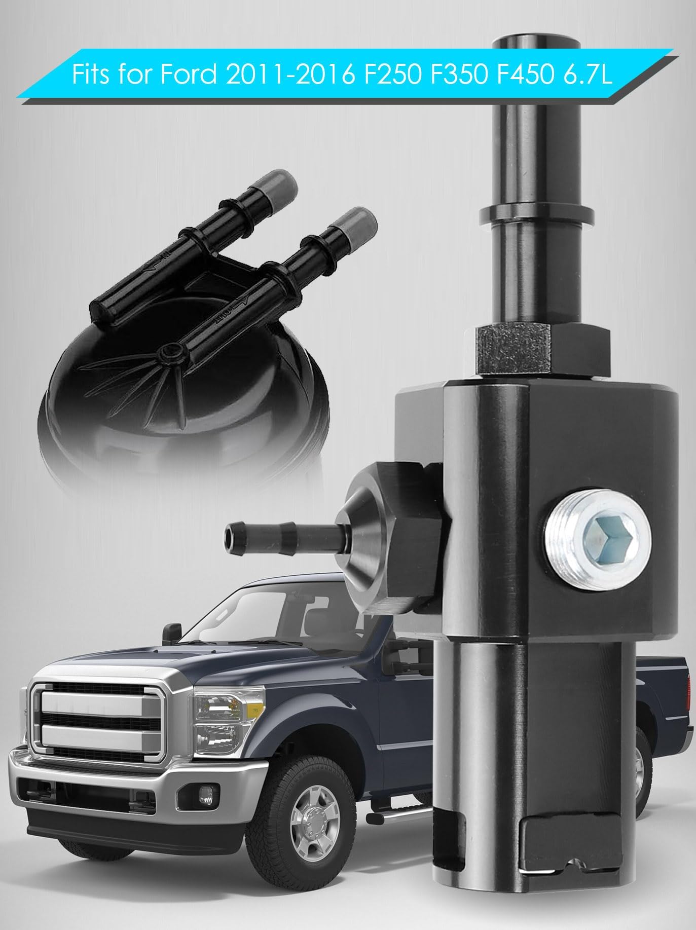 Conector de reparación de línea de retorno de filtro de combustible de aluminio, conector de liberación rápida mejorado para Ford F250 F350 F450 6.7L Powerstroke 2011-2016