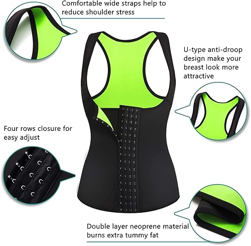 Miniatura 4 de Rolewpy - Corsé para mujer modelador de figura para entrenamiento deportivo que hacer sudar como en un sauna hecho de neopreno para perder peso,