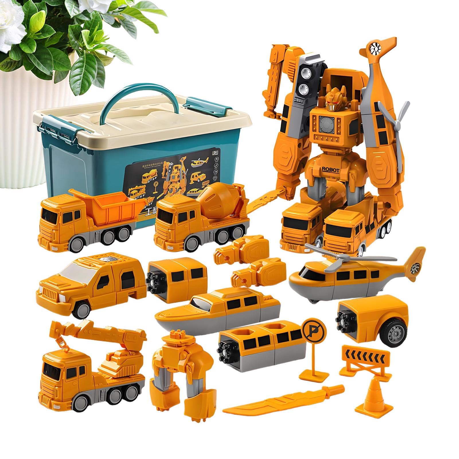 Kids Transform Toy Car,Robot Building Blocks - Magnetic Transform Engineering Car for Boys | for Pupils Kids Children Living Room Party Family Night