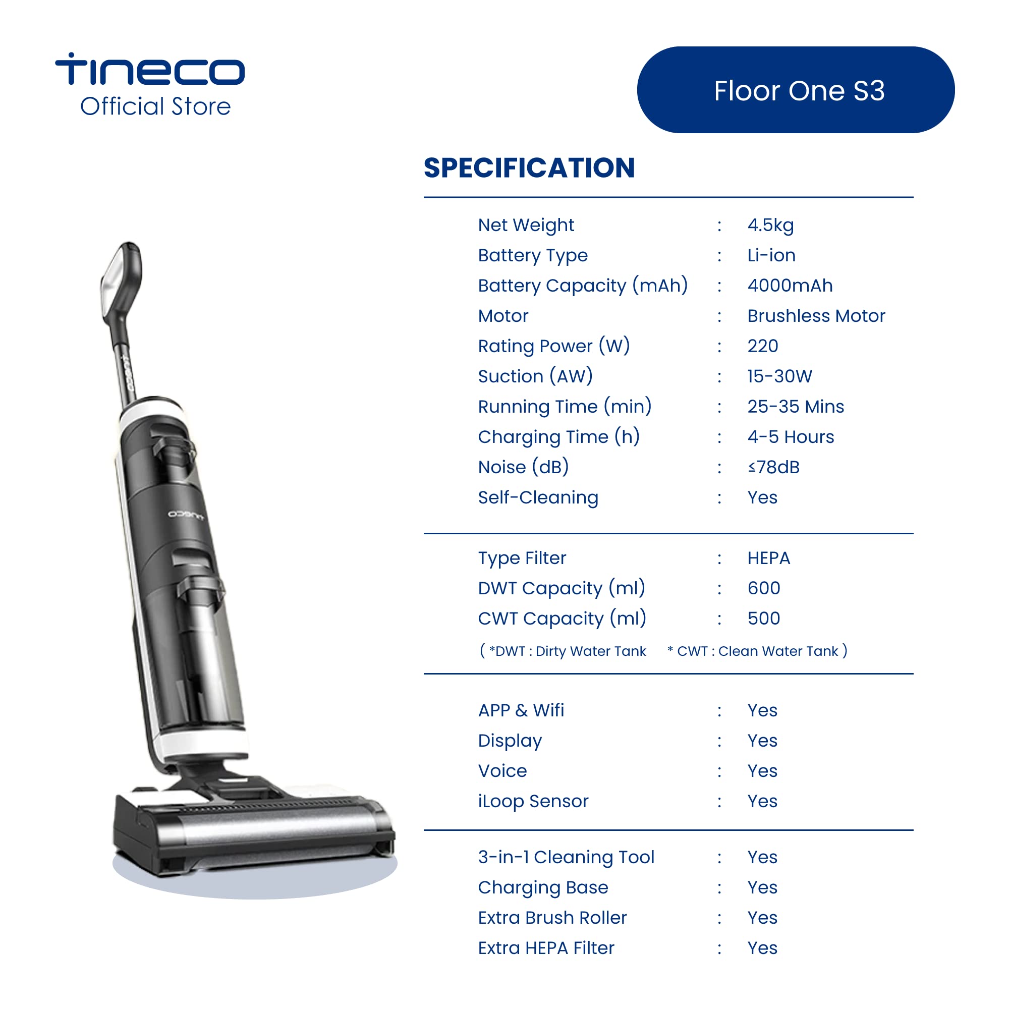 Tineco Floor ONE S3 Cordless Hardwood 