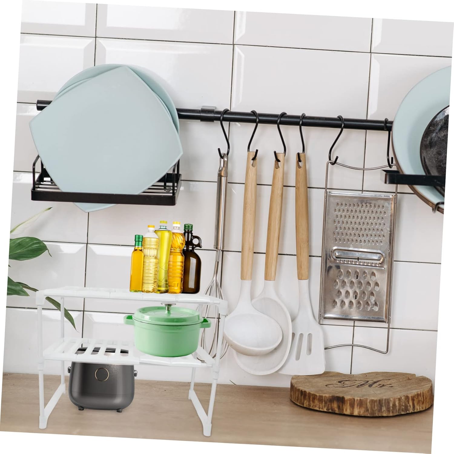 Bathroom Rack Organizer Sink Adjustable Pan Storage Shelf for Kitchen Supplies