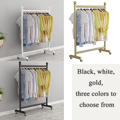 Miniatura 6 de Perchero de exhibición para ropa con ruedas, tienda de ropa, estantes comerciales independientes para colgar ropa, estante organizador resistente