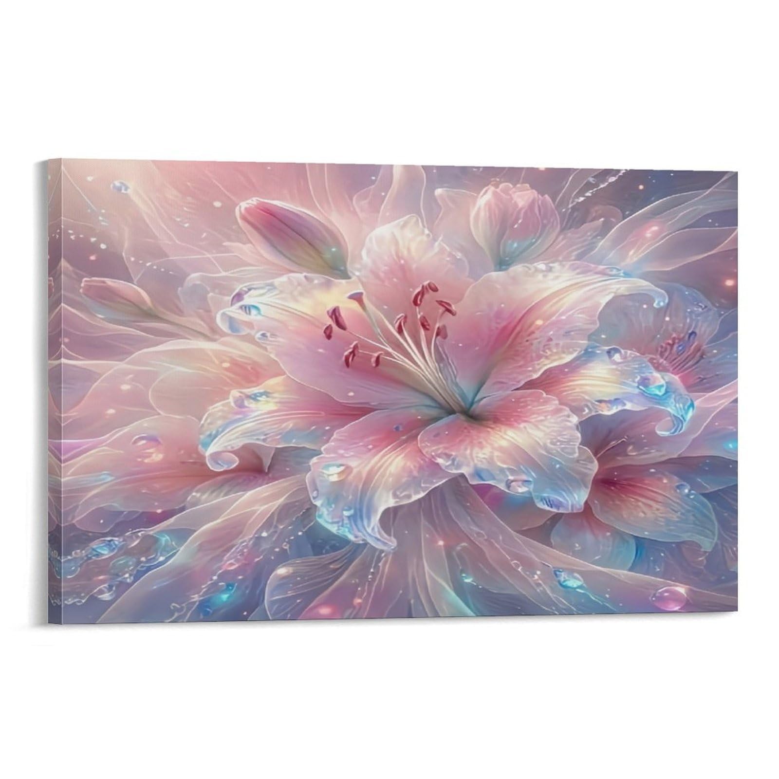 XPASHIQWC Gradient Crystal Lily Poster Artwork Giclee Canvas Prints Modern Wall Art Picture Wall Hanging for Home Decorations 24x36inch(60x90cm)