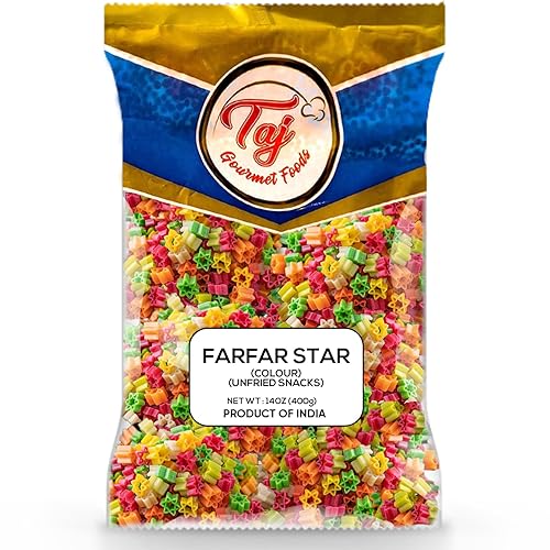 TAJ Gourmet Farfar Fryums (tubo de pellets de trigo), 14.11 oz (estrella (nuevo))