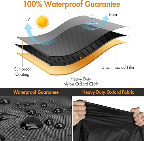 Miniatura 4 de WLEAFJ Fundas para sillas giratorias de patio, impermeables, color negro, fundas para sillas mecedoras para exteriores, fundas de asiento profundo,