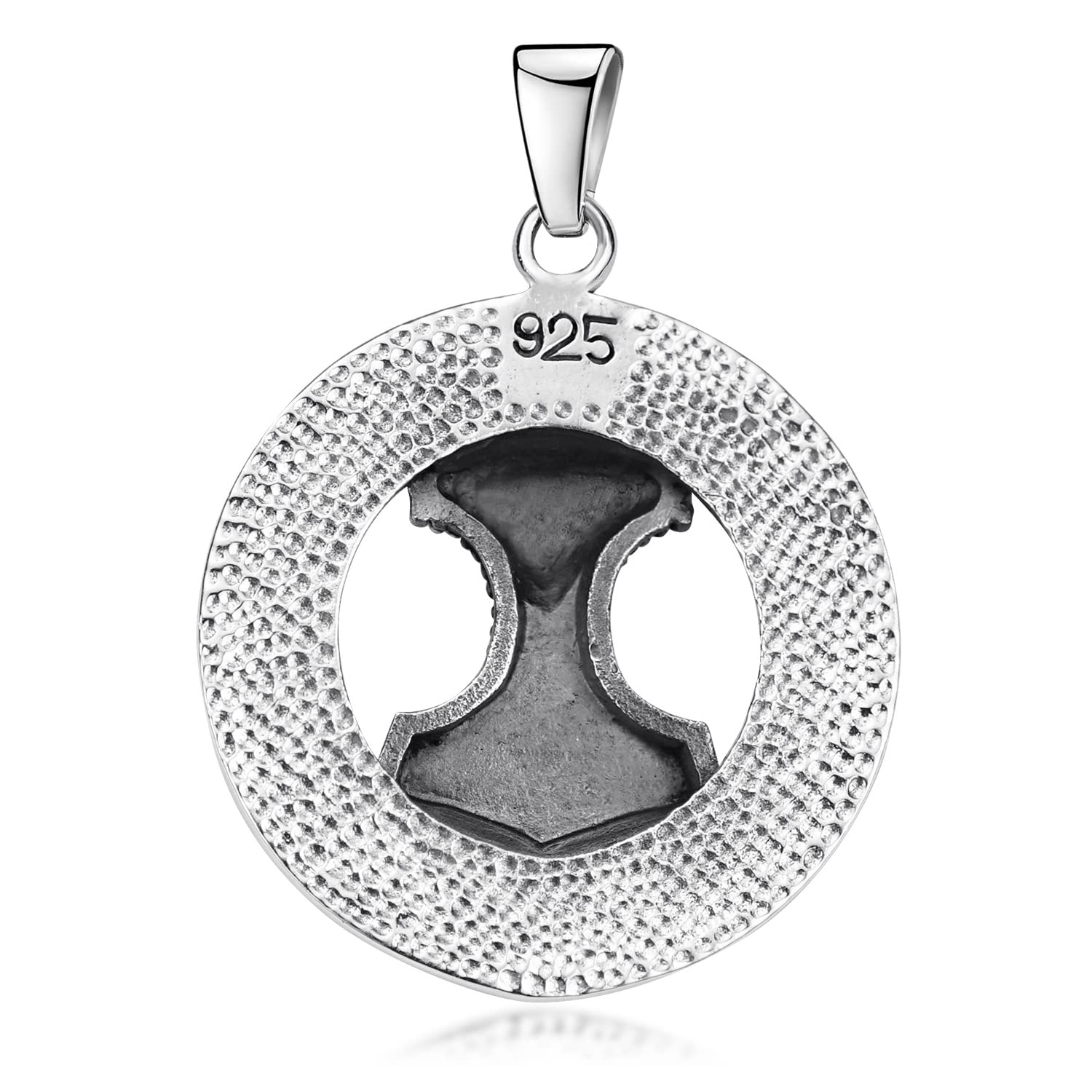 MATERIA by Matthias Wagner Thors Hammer Anhänger Silber 925 Kettenanhänger Herren Wikinger rund KA-135