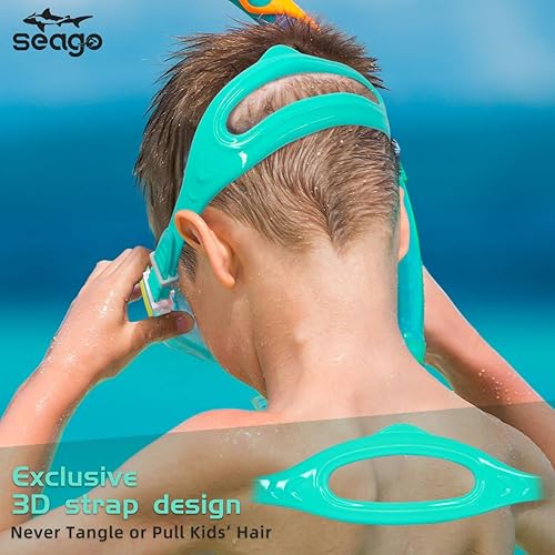 Miniatura 6 de Seago Gafas de natación para niños, máscara de buceo para jóvenes (5-15), antivaho 180 visión clara