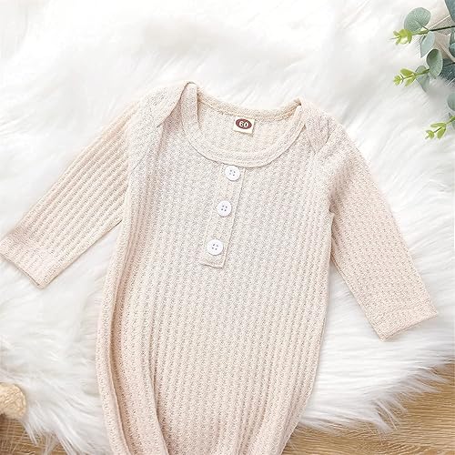 Miniatura 5 de Twopumpkin Vestido de bebé anudado para recién nacido, niño o niña, traje de dormir unisex, recién nacido, bebé, conjunto de pijamas de invierno