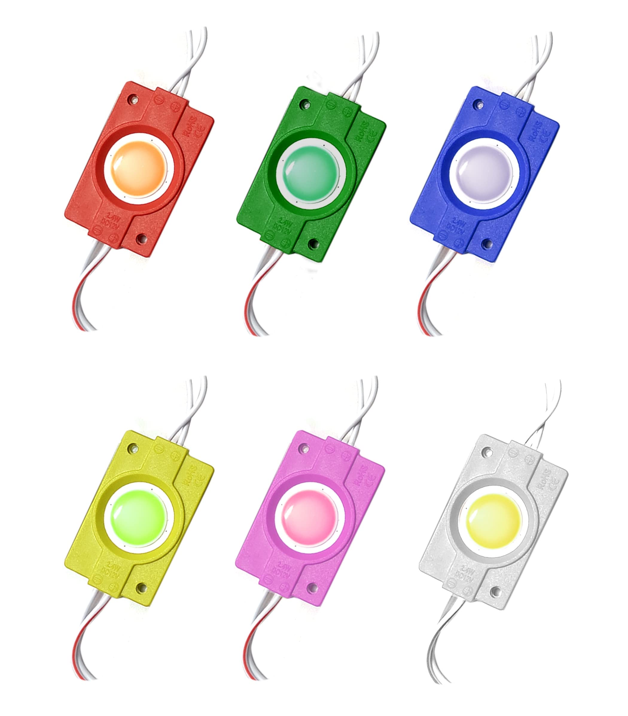 Wizzo12 Volt 2.4 Watt DC Coin LED Light Lamp Bulb Multipurpose Use For Car, Bike, Home, DIY Science Projects, Hobby Kit (1 Pc Each Red Green Blue Yellow White Pink) (Pack of 6 Pieces)-image-28