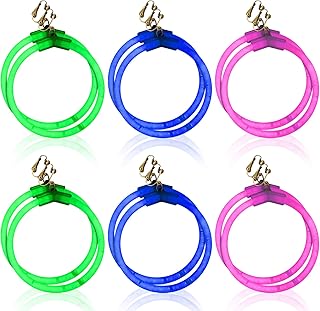 12 Packs Glow Hoop Earrings Glow Sticks Glow in the Dark Party Supplies Halloween Party Decorations Neon Earrings in Assorted Colors 70s 80s Halloween Costume Accessories Rave Parties Concerts
