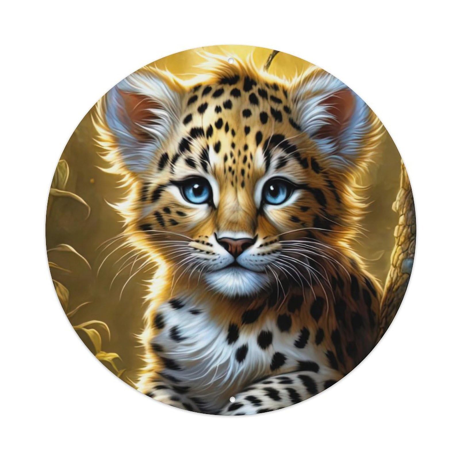 Ute Little Leopard Wildlife Artwork Metal Tin Sign