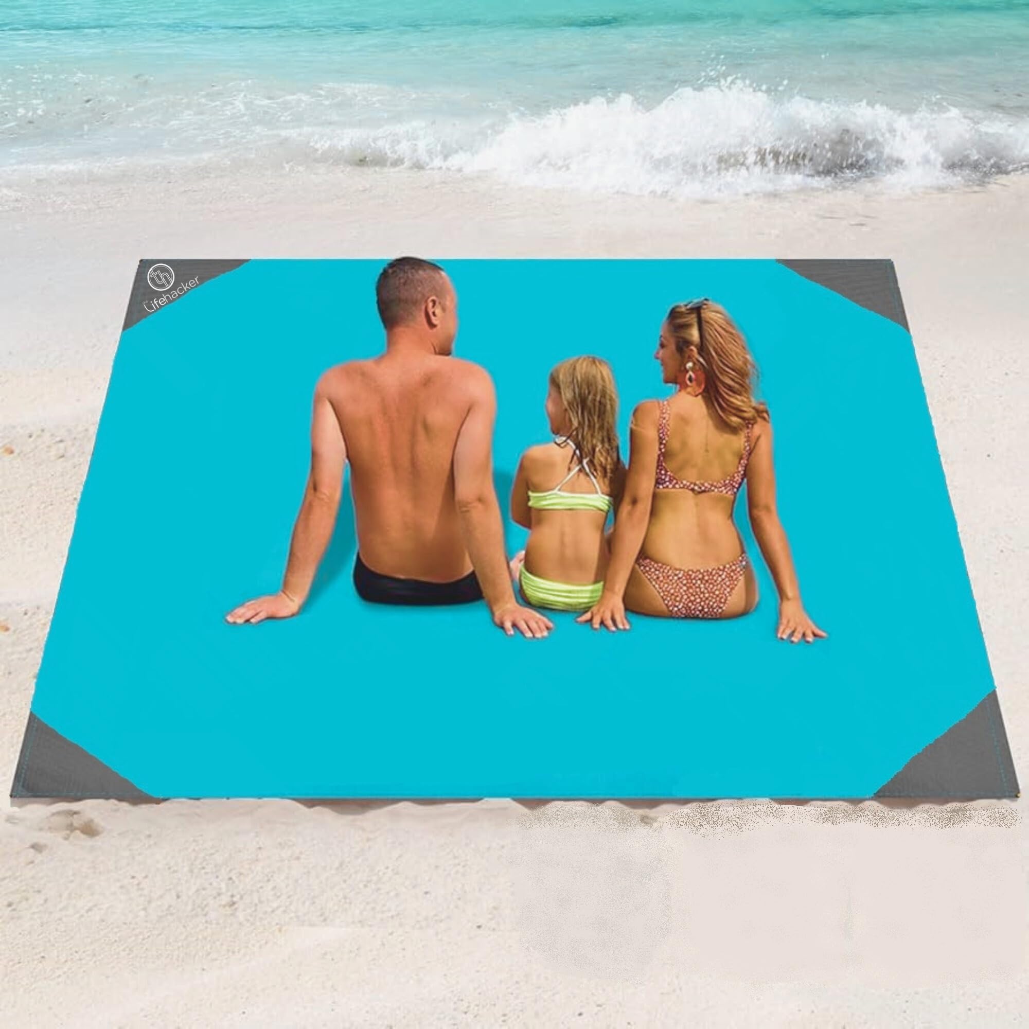 The Life Hacker Travel Mat Camping Beach Hiking Garden Blanket Large 2x2m XL Waterproof Sand Free Compact UK (Blue)
