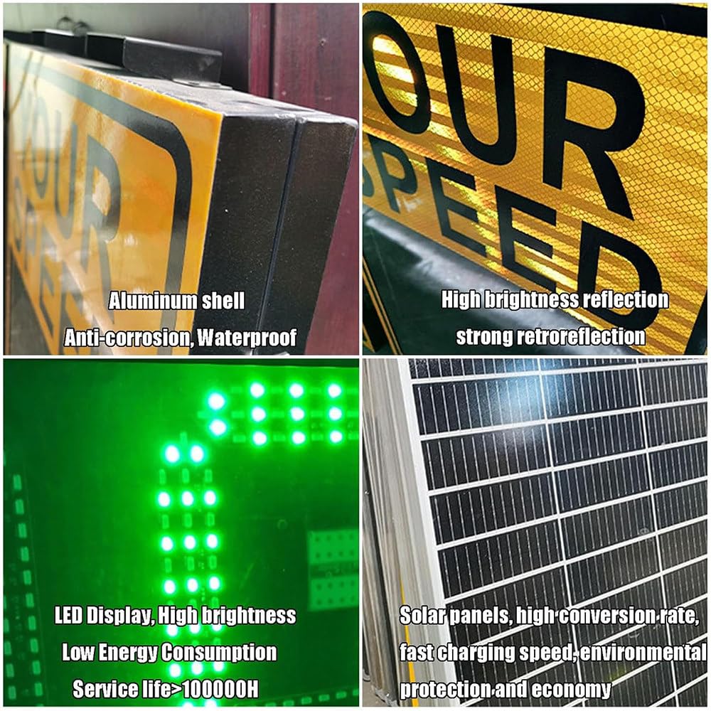 Zasilany energią słoneczną LED radar znak prędkości dla bezpieczeństwa ruchu drogowego i kontroli ruchu drogowego