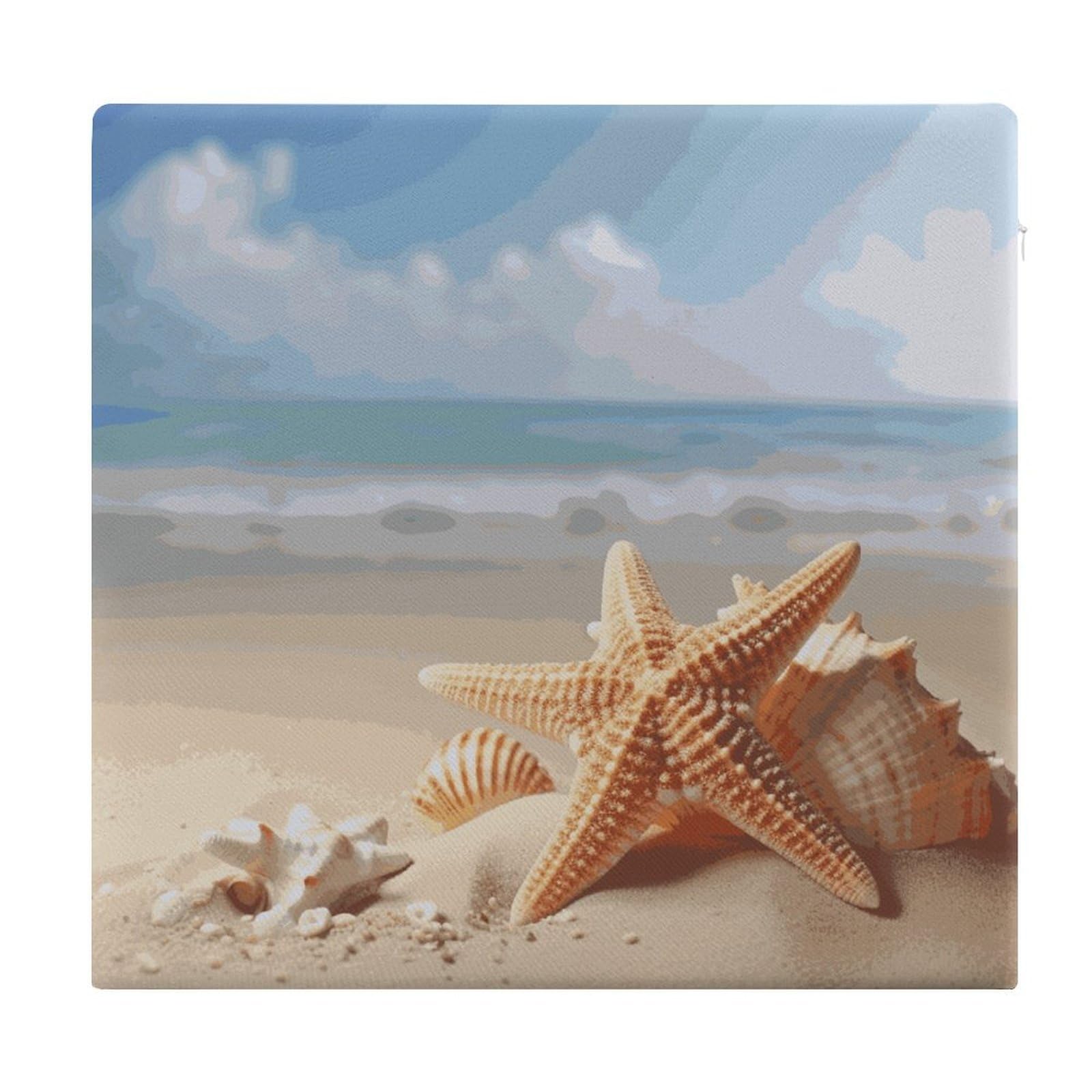Adfgyerh Style Summer Starfish Seashell Cushions Memory Foam For Adults, Seat Cushion Chair Pads Soft, Square Pillows For Dining, Kitchen, Office, Patio Chairs