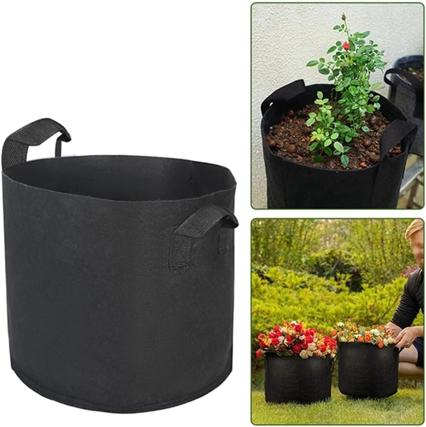 9 Sizes Fabric Grow Bags Vegetable/Flower/Plant Plant Pots with Handles Garden Supplies(50 Gallon 75x40cm)