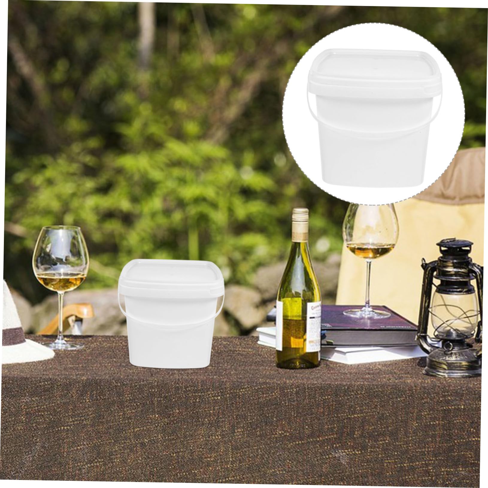 SOLUSTRE Multipurpose Plastic Bucket with Lid and Handle Storage Container for Home Kitchen Dormitory and More Lightweight and Easy to Carry Design