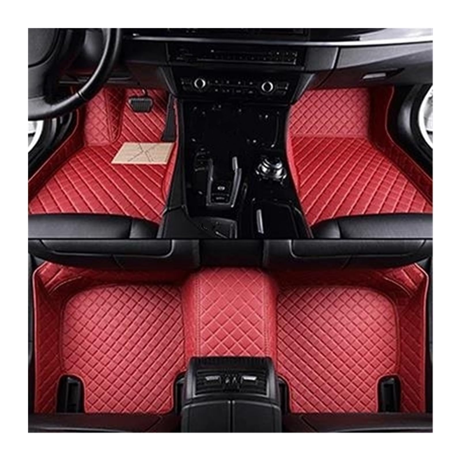 Alfombrillas Alfombrillas Personalizadas para Mini para R53 R56 4 plazas (años 2004-2013) Detalles Interiores Accesorios para Coche Alfombra(Rojo)
