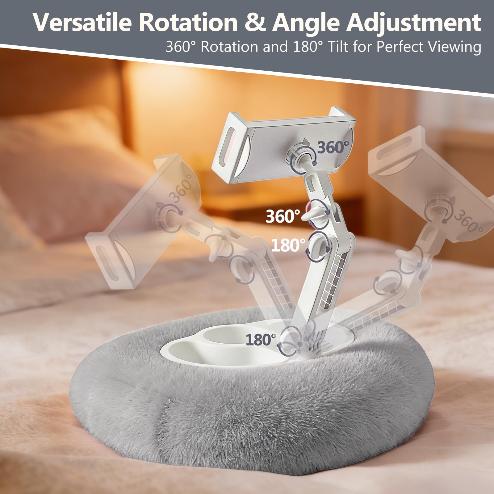Supporto per tablet, regolabile a 360°, supporto per telefono, compatibile con telefoni da 4,7"-13"