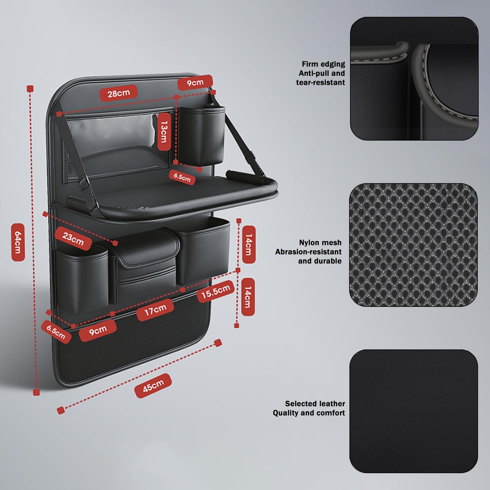 Coche Organizador Asiento Trasero para Kia Picanto RIO Ceed Stonic Soul Telluride Seltos XCeed, Organizador Asiento Coche Impermeable Protector Respaldo Accesorios Organizador de Asiento Trasero