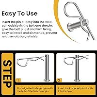 Vista 4 de 12 piezas M8 (0.3"/7.8mm) pasador de horquilla y M3 X 60mm kit surtido de pasadores de chaveta en forma de R, pasador de chaveta de cabeza plana