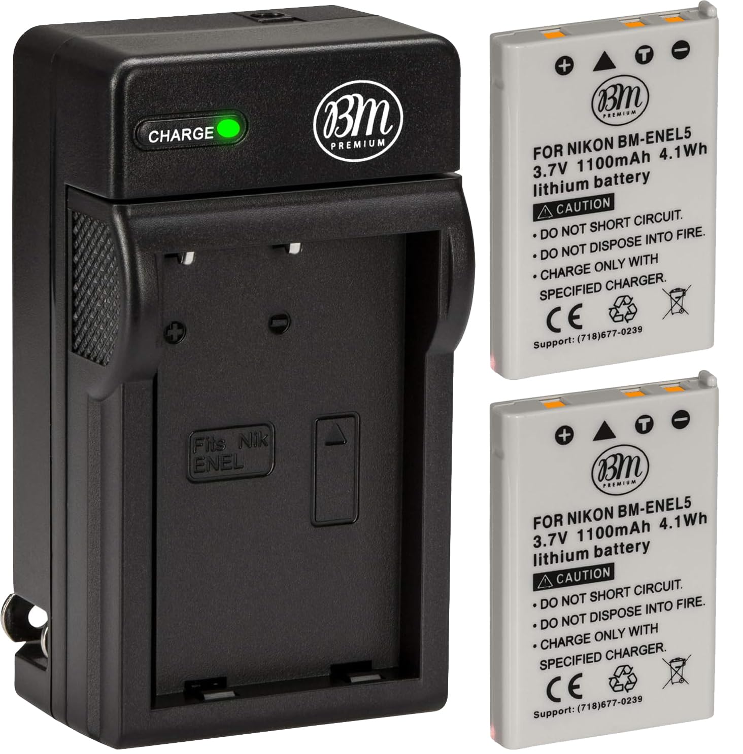 2-Pack of EN-EL5 Batteries and Battery Charger for Nikon Coolpix P80, P90, P100, P500, P510, P520, P530 Digital Camera