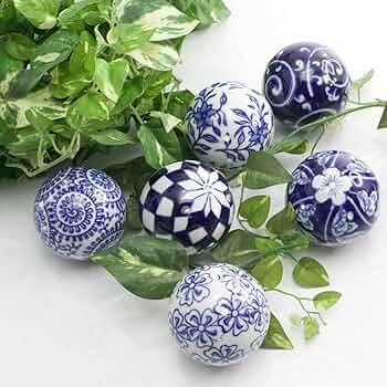 Amazon.co.jp: 浮き玉 浮き球 陶器製 大 6cm 6個セット 染め付け