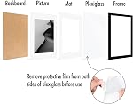 Americanflat 12x16 Picture Frame with Polished Plexiglass - Set of 2 - Use as 9x12 Frame with Mat or Display 12x16 Photo Without Mat - Galleria Collection - Picture Frames for Wall Display - Black