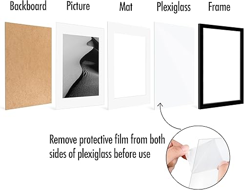 Vista 82 de Americanflat Portarretratos de 8 x 12 pulgadas con plexiglás pulido, juego de 2 portarretratos de 6 x 8 pulgadas con paspartú o para fotos de 8 x 12
