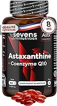 Natural Astaxanthin Astapure® with Coenzyme Q10 & Extra Virgin Olive Oil - Powerful Antioxidants for Eyes Skin Immunity - 60 High Absorption Softgels - Sevens