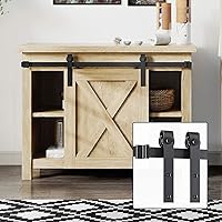 Vista 8 de EaseLife - Kit de riel para puerta corrediza de granero mini con montaje superior de 2.5 pies, fácil de instalar, se desliza suavemente