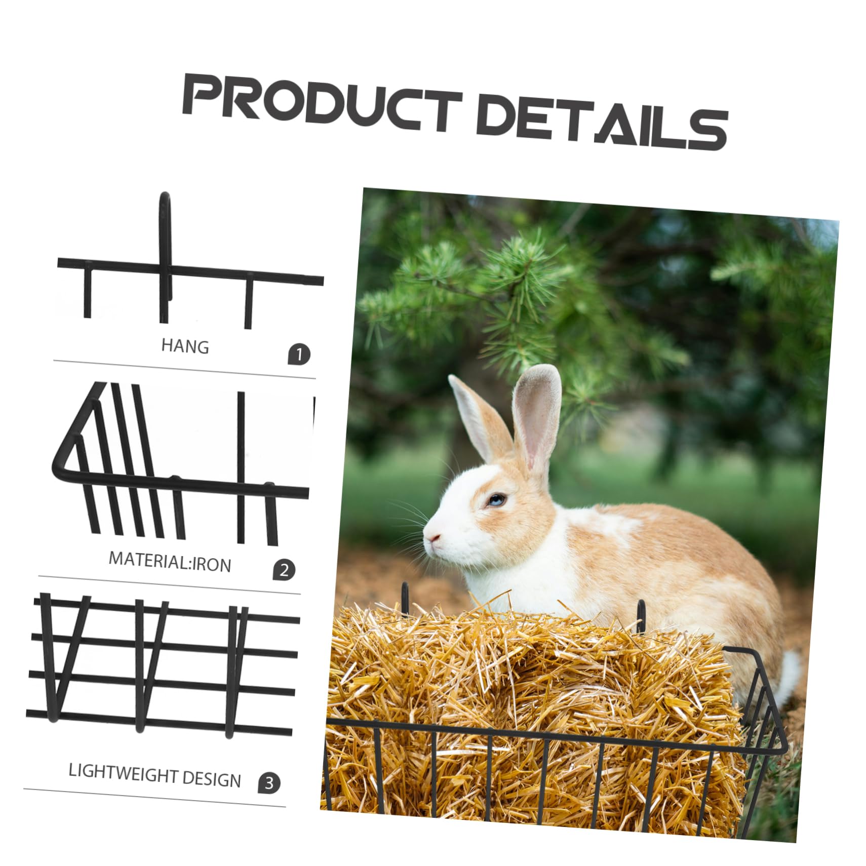 Toyvian 2 Pezzi Rastrelliere per Cibo per Conigli in Ferro Nero Pieghevoli Multi-funzione Contenitore per Fieno per Piccoli Animali Gabbie